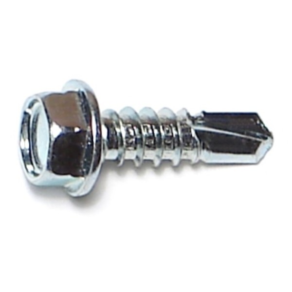 Buildright Self-Drilling Screw, #12 x 3/4 in, Zinc Plated Steel Hex Head Hex Drive, 128 PK 09781
